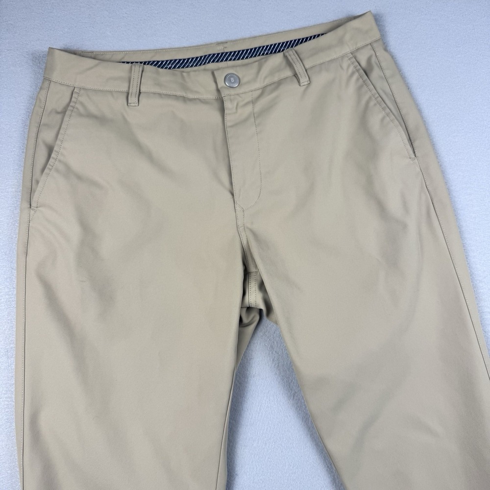 Bonobos Golf Performance Pant Men 33x32 Straight Tan Stretch Athletic Chino